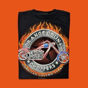 Vintage Orange County Choppers Biker T-Shirt Black Mens Large 2003